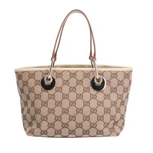 Gucci Monogram Beige and Brown Tote